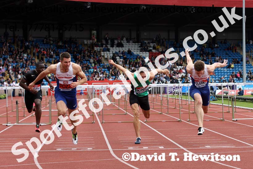 Mens 110 metres hurdles, British Championships, Birmingham. Photo: David T. Hewitson/Sports for All Pics